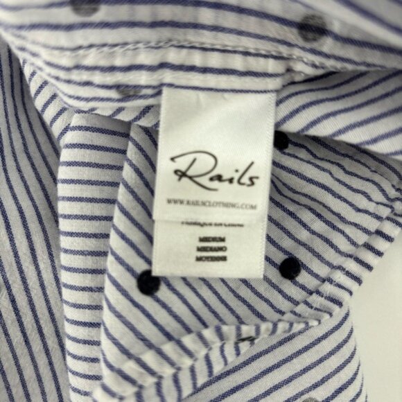 Rails Taylor Flocked Polka Dot Button Down Shirt Size M - Picture 10 of 11